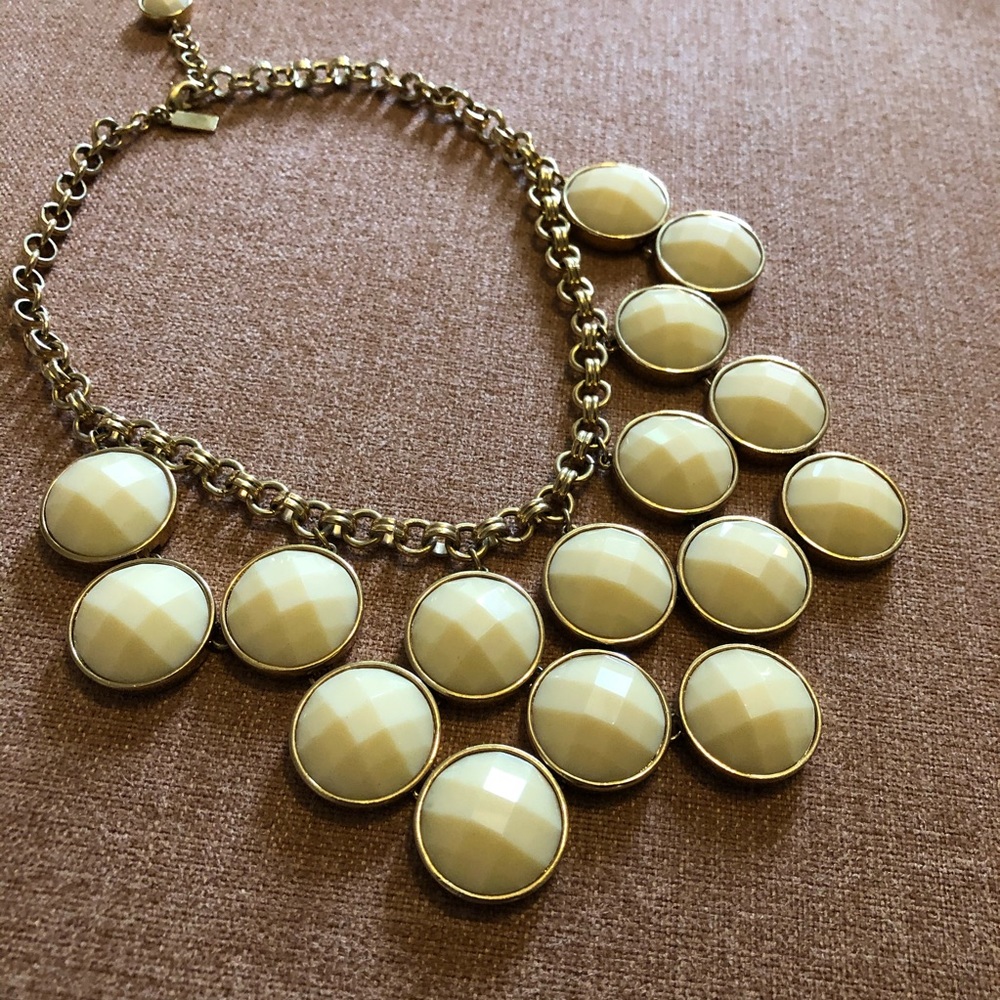 Kate Spade Connect Four Cream Faceted Bib Necklace
